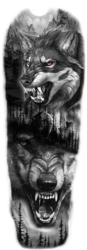 Generisch 8 Blätter wasserdichte temporäre Tattoo-Aufkleber Uhr Auge große Arm Tattoo for Männer Frauen Tiger Tier gefälschte Tatoo Ärmel(TQB-300) von Generisch