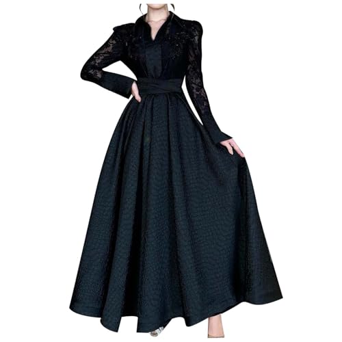 Generisch Abendkleid Damen - Glitzer Cocktailkleid Maxikleid Abschlussball Kleider Langer Schlitz Schulterfreies Kleid Tiefer V-Ausschnitt Pailletten Hochzeit Festlich Kleid Abendkleider von Generisch