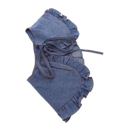 Generisch Abnehmbarer Damen Falscher Hemdkragen mit Rüschen Denim Umhang Krageneinsatz für Outfits für Blusen Kleider Komfortabel Gefertigt von Generisch