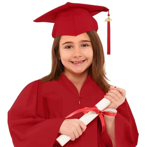 Generisch Abschlusskleid Kinder Abschluss Talar Mit Hut,Abschluss Talar Graduation Gown Für Vorschule Abschlussfeier Doktorhut Quaste Und Umhang Abschlussrobe Mütze Für Jungen Und Mädchen von Generisch