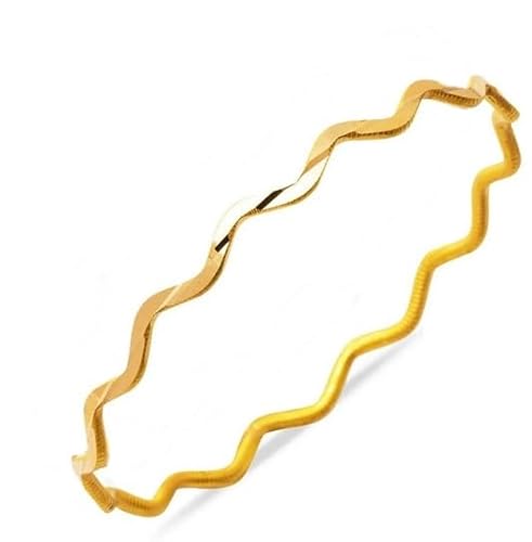 Generisch Ajda Bilezik Zick Zack Armreifen Gold Armreif 22 Karat echt Vergoldet Altin Bileklik Kuyumcu Bangle (6,8 (L)) von Generisch