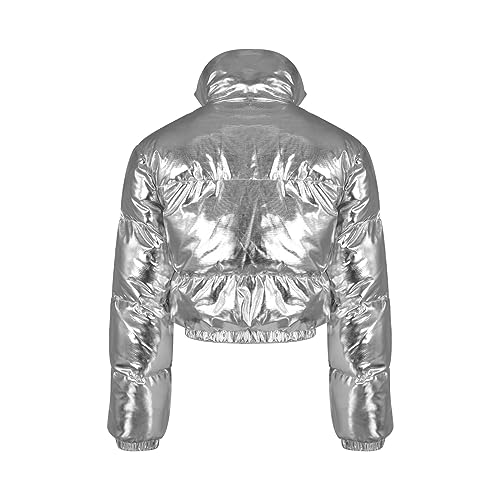 Generisch Angebote Klamotten Wintermantel Damen Warm Elegant Jacke Glänzend, Mit Reißverschluss, Kurze Blase, Puffy-Mäntel Für Den Winter Steppmantel Damen Leicht Sweatjacken Damen Sale von Generisch