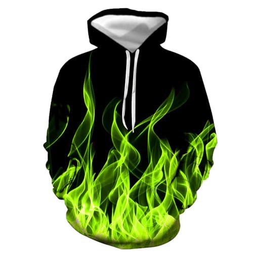 Generisch Angebote des Tages Heute Hoodie Herren Flamme Bedrucken Kapuzenpullover Langarm Sweatshirt mit Kapuze Freizeit Bequem Fleece Pullover Autumn Sport Fleecepullover Kapuzenpulli für von Generisch