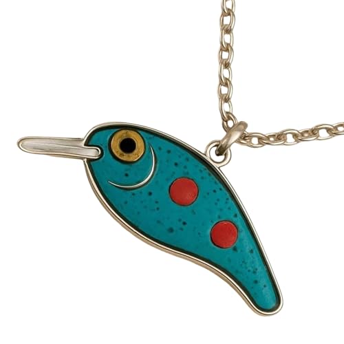 Generisch Angelköder-Kette,Fisch Anhänger Collier - Leichter Handgefertigter Farbenfroher Schmuckanhänger Für Frauen Männer von Generisch