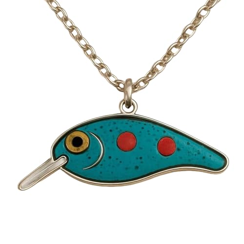 Generisch Angelköder-Kette | Fisch Anhänger Collier | Leichter Handgefertigter Farbenfroher Schmuckanhänger Für Frauen Männer von Generisch