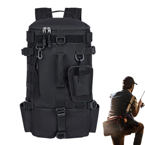 Generisch Angelrucksack Mit Rutenhalter | Rucksack Mit Angelhalter Und Köderspeicher | Wasserdichter Wanderrucksack Für Strandpicknicks Camping Wochenenden Und Kajaktouren von Generisch