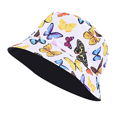 Generisch Anglerhut Damen: Baumwolle Camping Outdoor Faltbarer Sonnenhut Bucket Hat Bunt Lässig UV Schutz Sommer Sommerhut Freizeithut Elegant Leicht Früchte Druck Anglerhut Fischerhut von Generisch