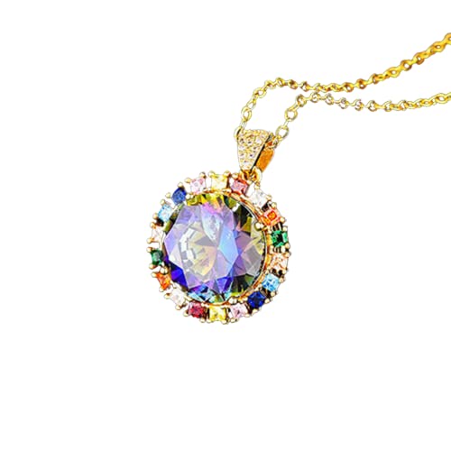 Anhänger Halsketten für Frauen Bunte Goldfarbe Halsband Kette Hochzeit Braut Schmuck Geschenk KAN207 von Generisch