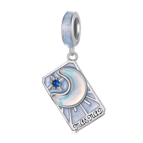 Generisch Anhänger Vintage Tarotkarten Serie, Rechteckige Tarot Charms, Perlen S925er Sterling Silber, Charm Perlen für Damen für Armbänder und Halsketten (Lovers) von Generisch