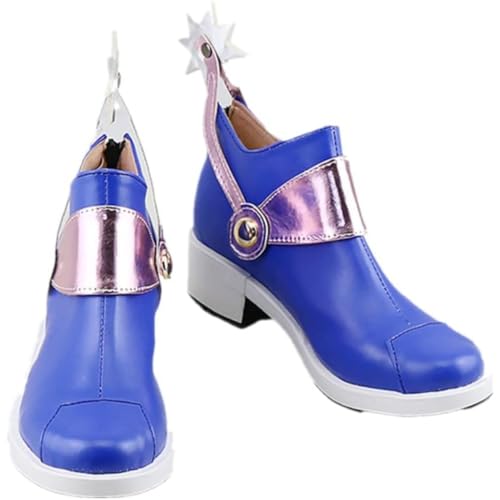 Generisch Anime Cosplay Stiefel Für Johnny Joestar Fancy Bühne Performance Requisiten Schuhe Halloween Comic Con (Blau,38) von Generisch
