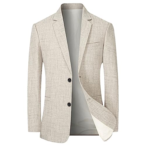 Generisch Anzüge & Sakkos Für Herren, Hochzeit Sommer Dünn 4XL Jackett Blazer Leinen Stretch Leicht Große Größen Jeansjacke Sakko Regular Fit Modern Business Sportlich Anzugjacken Anzug von Generisch