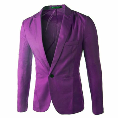 Generisch Anzug Sakko Herren Sportlich Solid Regular Fit Anzugjacke Männer Blazer Modern Freizeit Sakkos Anzugjacke Sommersakko Sakko Herren Sportlich Modern Leicht Tailliert Jackett Blazer von Generisch