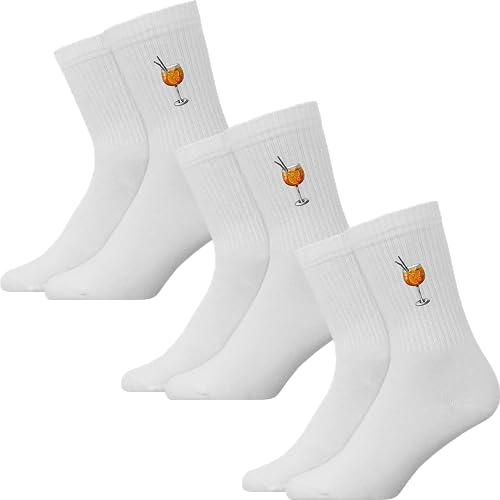 Generisch Aperol Spritz Cocktail - Atmungsaktive Sportsocken Tennissocken Crew Socks Baumwolle Socken von Generisch