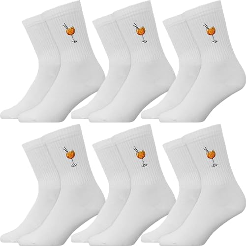 Generisch Aperol Spritz Cocktail - Atmungsaktive Sportsocken Tennissocken Crew Socks Baumwolle Socken von Generisch