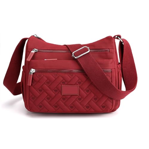 Generisch Apparent Crossbody Bag, Large Capacity Waterproof Crossbody Bag with Multi Pockets, Casual Handbag Purse for Women (Red) von Generisch