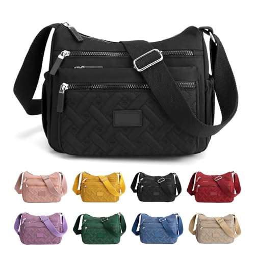 Generisch Apparent Crossbody Bag, Large Capacity Waterproof Nylon Shoulder Messenger Bag, Versatile, Suitable for Everyday Use (Black) von Generisch