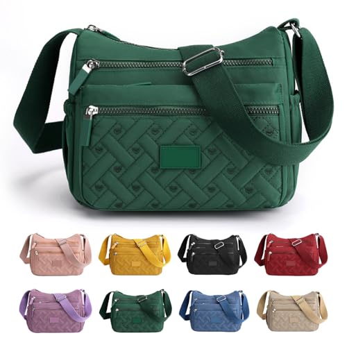 Generisch Apparent Crossbody Bag, Large Capacity Waterproof Nylon Shoulder Messenger Bag, Versatile, Suitable for Everyday Use (Green) von Generisch