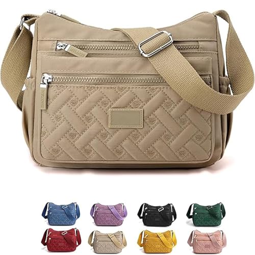 Generisch Appreciarel Crossbody Bag, Large Capacity Waterproof Nylon Shoulder Messenger Bag with Multi Compartments for Women (Orange) von Generisch