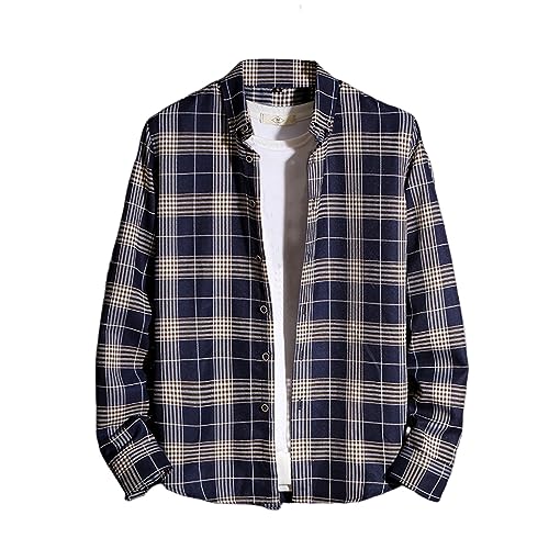 Generisch Arbeitshemd Herren Kariert Flanellhemden Langarm Holzfäller Jacke Holzfäller Jacke Hemdjacke Langarm Kariertes Hemd Schwarz Übergröße Flanell Jacke Rot Karo Slim Fit Holzfällerhemd von Generisch