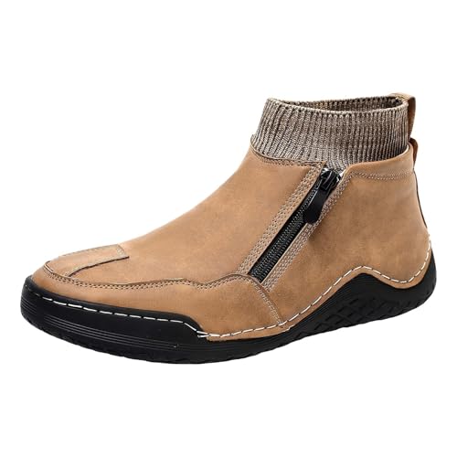 Generisch Arbeitsschuhe Herren Mit ReißVerschluss Walkingschuhe - Leicht rutschfeste Freizeitschuhe Ohne SchnüRsenkel Wanderschuhe Trekkingschuhe - Bequeme Hohe Outdoorschuhe Turnschuhe Sportschuhe von Generisch