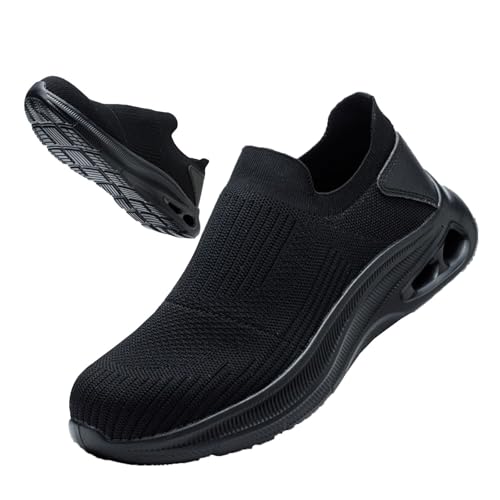 Generisch Arbeitsschuhe Herren Sicherheitsschuhe Leicht Damen Atmungsaktiv Stahlkappenschuhe Sportlich rutschfest Sneakers-Numeric_38 von Generisch