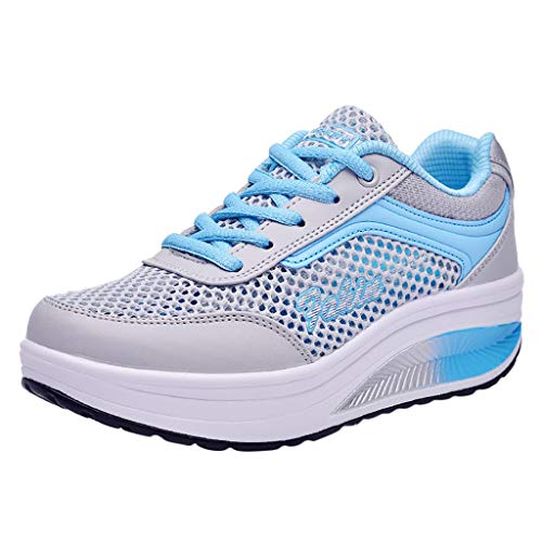 Generisch Arbeitsschuhe Pflege Damen Orthoback Schuhe Frauen Mesh atmungsaktive beiläufige Schuhe Student Laufschuhe Schuhe Damen Wasserdicht Trainingsschuhe Damen (Blue, 38) von Generisch