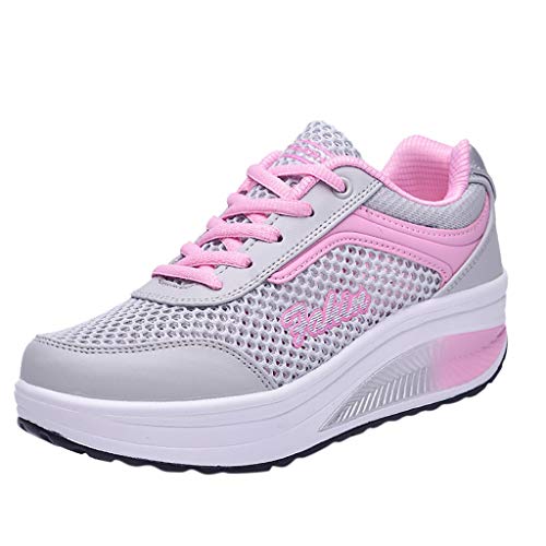 Generisch Arbeitsschuhe Pflege Damen Orthoback Schuhe Frauen Mesh atmungsaktive beiläufige Schuhe Student Laufschuhe Schuhe Damen Wasserdicht Trainingsschuhe Damen (Pink, 39) von Generisch
