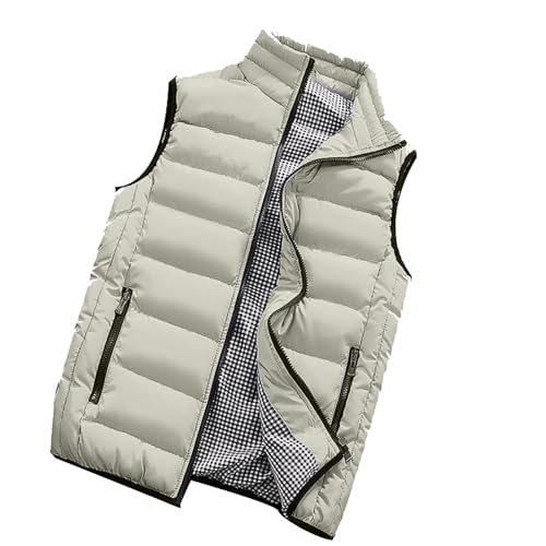 Generisch Arbeitsweste Herren, Steppweste Ärmellos Jacke Übergangs Herrenweste Sportweste Bodywarmer Outdoor Mit Taschen Ärmellose Weste Herren Schwarz Daunenjacke Stepweste (XL, Gray) von Generisch