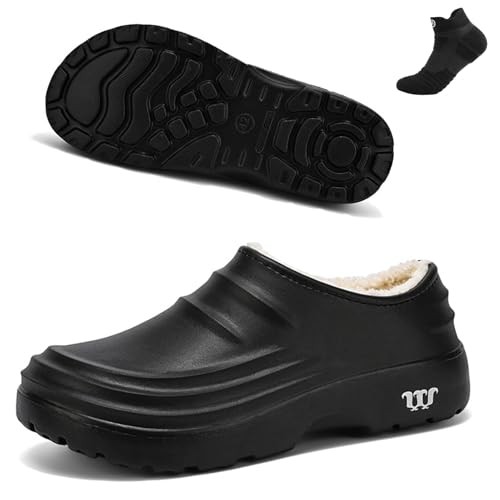 Generisch Armadillo Clogs für Damen und Herren, Armadillo Kochschuhe, rutschfeste Komfort-Clogs, Kochschuhe für Damen im Winter, rutschfest (Black,39) von Generisch