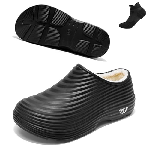 Generisch Armadillo Clogs für Damen und Herren, Armadillo Kochschuhe, rutschfeste Komfort-Clogs, Kochschuhe für Damen im Winter, rutschfest (Black-A,38) von Generisch
