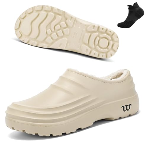 Generisch Armadillo Clogs für Damen und Herren, Armadillo Kochschuhe, rutschfeste Komfort-Clogs, Kochschuhe für Damen im Winter, rutschfest (Off-White,38) von Generisch