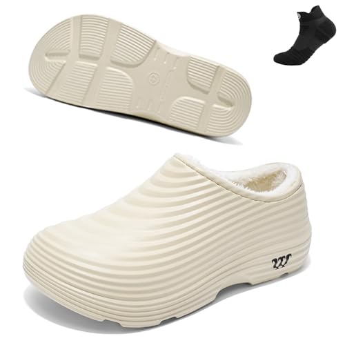 Generisch Armadillo Clogs für Damen und Herren, Armadillo Kochschuhe, rutschfeste Komfort-Clogs, Kochschuhe für Damen im Winter, rutschfest (Off-White-A,45) von Generisch