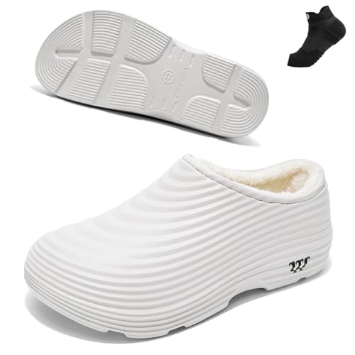 Generisch Armadillo Clogs für Damen und Herren, Armadillo Kochschuhe, rutschfeste Komfort-Clogs, Kochschuhe für Damen im Winter, rutschfest (White-A,42) von Generisch