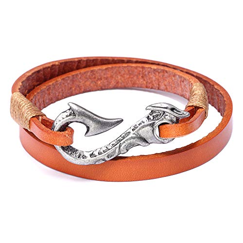 Generisch Armband Herren Leder,Verstellbares, Handgewebtes, Mehrschichtiges, Modisches Armband Aus Rindsleder Mit Fischhaken, Energieschmuck Für Männer Und Frauen Generisch Armband Herren Leder,Verstellbares, Handgewebtes, Mehrschichtiges, Modisches Armband Aus Rindsleder Mit Fischhaken, Energieschmuck Für Männer Und Frauen von Generisch