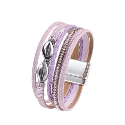 Generisch Armband Leder Herren,Handgewebtes Mehrschichtiges Modisches Lederarmband Im Böhmischen Stil Mit Diamant-Magnetschnalle, Energieschmuck Für Frauen, Weiß Generisch Armband Leder Herren,Handgewebtes Mehrschichtiges Modisches Lederarmband Im Böhmischen Stil Mit Diamant-Magnetschnalle, Energieschmuck Für Frauen, Weiß von Generisch