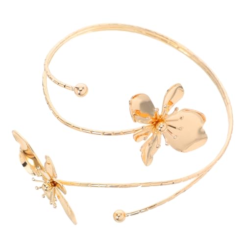 Generisch Armbinde offener Armreif Frau Armband offene Armbänder Einstellbarer Armreifenarmband Frauen Schmuck Armband Schmuck für Armstulpen verstellbare Armreifen Armzubehör Metall Golden von Generisch