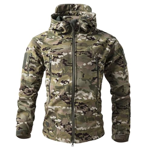 Generisch Armee Jacke Herren, Jagdbekleidung Militär Field Parka Tarnkleidung, Feldjacke Herren Leichte Army Warme Bunwehr Jacke Multicam Bunwehr Angeljacke L von Generisch