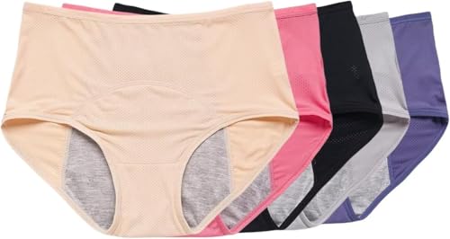 Generisch Auslaufsichere Inkontinenz-Slips for Frauen ab 60 – Waschbare 5er-Pack Bequeme Unterwäsche(5pcs Mixed Color,Small) von Generisch