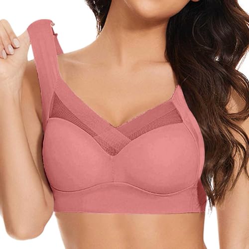 Generisch BH Damen Ohne Bügel Hatme Haltungskorrektur BHS Original Soft Weicher Push Up BH Große Größen Comfy Klassische Bügelloser Ohne Buegel Minimizer BH Spitzen Bralette Wmbra Bra Frauen von Generisch