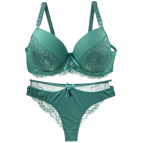 Generisch BH Set Damen Mit BüGel Und Slip, Push Up BH Set, BH Damen Mit BüGel GroßE GrößEn UnterwäSche Set Frauen BH Und Slip Lingerie Atmungsaktiv Unterhosen Tanga Dessous Sets von Generisch