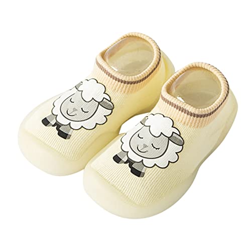 Generisch Baby Jungen Mädchen Lauflernschuhe Krabbelscuhe rutschfeste Barfußschuhe Weicher Stricken Hausschuhe Leichte Slip-on Turnschuhe Weiche Sohle Haussocken von Generisch