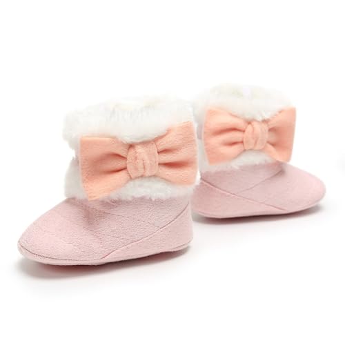 Generisch Baby Jungen Mädchen Stiefel Neugeborene Schuhe Winter Schnee Bowknot Slip Weiche Sohle Warme Säuglings Kleinkind Prewalker Booties Kinderwagenschuhe Baby (19 Toddler) von Generisch