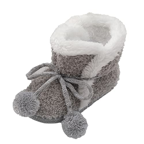 Generisch Baby Jungen Warme Schuhe Weiche Booties Schnee Bequeme Stiefel Säuglingskleinkind Winterschuhe Modeschuhe Für Kleinkinder (Grey, 20.5 Toddler) von Generisch