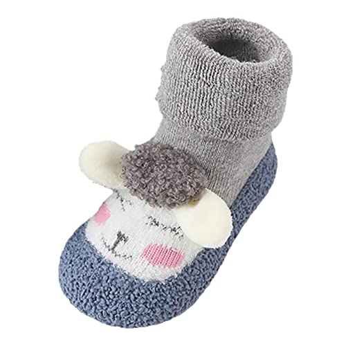 Generisch Baby Kleidung Baby-Heimhausschuhe, niedliche, warme Haushausschuhe für Säuglinge, gefütterte Winter-Innenschuhe (Grey, 26 Toddler) von Generisch