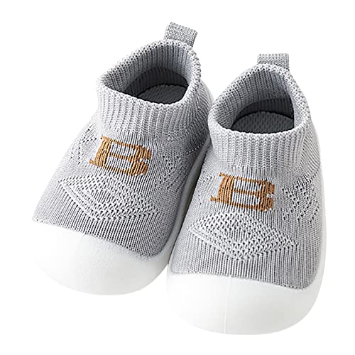 Generisch Baby Kleidung Baby Mädchen Jungen Kinder Freizeitschuhe Briefdrucke Mesh Soft Bottom Atmungsaktive Slip On Sportschuhe Socken Schuhe (Grey, 19.5 Infant) von Generisch
