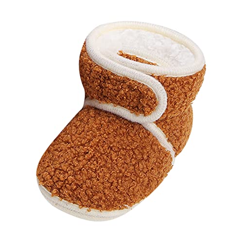 Generisch Baby Kleidung Babyschuhe Kleinkindschuhe Fleece warme Stiefel Schuhe Modedruck rutschfeste atmungsaktive Stiefel (Coffee, 20 Infant) von Generisch
