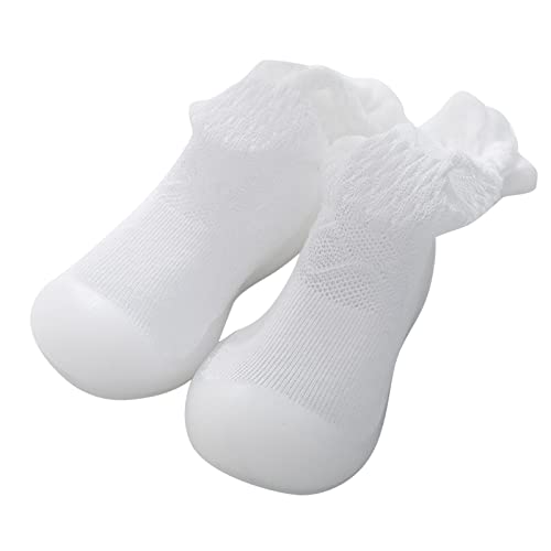 Generisch Baby Kleidung Kleinkind Kinder Kleinkind Neugeborenes Baby Jungen Mädchen Socken Schuhe Erste Solide Atmungsaktive Strumpf Weiche Sohle Antirutschschuhe Prewalker (White, 26 Toddler) von Generisch