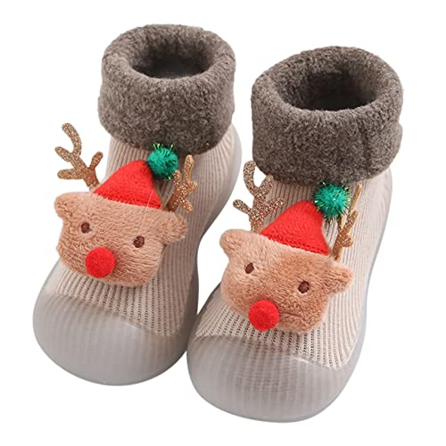 Generisch Baby Kleidung Schnee Weihnachten Baby Socken Schuhe Kinder Baby Socken Cartoon Baby Kleinkind Schuhe Bodensocken (A, 22 Infant) von Generisch