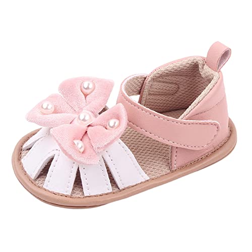 Generisch Baby Kleidung Sommer Kinder Kleinkind Mädchen Sandalen Flachboden Leichte Atmungsaktive Schleife Perle (22 Toddler) von Generisch