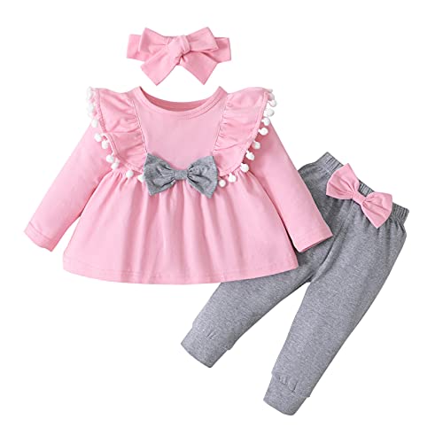 Generisch Baby Mädchen Kleidung Langarm Ruffle Tops und Floral gedruckt Hosen Kleinkind Baby Mädchen Outfits Sets von Generisch